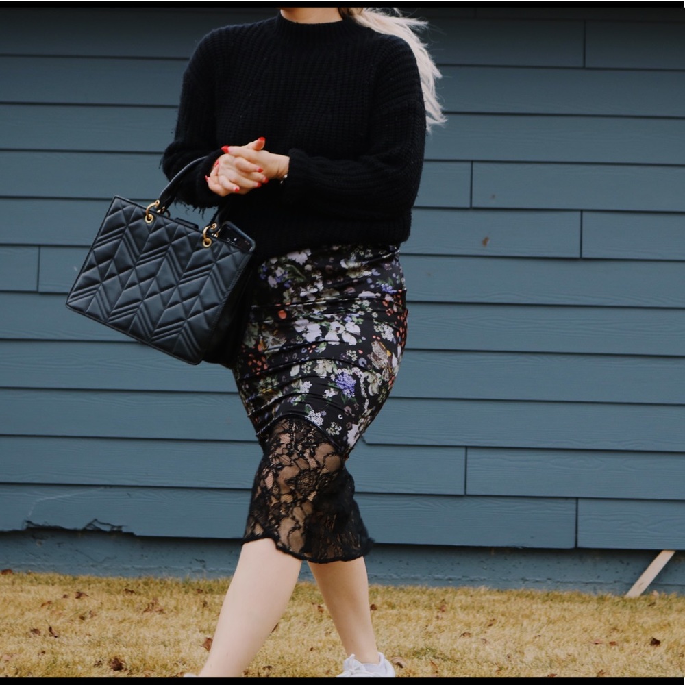 ASOS Floral Print with Lace detailing